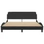 Bed frame with headboard black synthetic leather 160x200cm by , Beds and slatted bases - Ref: Foro24-373218, Price: 184,53 €,...