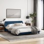 Estructura de cama con cabecero de tela azul 160x200 cm de , Camas y somieres - Ref: Foro24-373211, Precio: 169,01 €, Descuen...