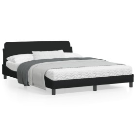 Bed frame with black fabric headboard 160x200 cm by , Beds and slatted bases - Ref: Foro24-373207, Price: 190,14 €, Discount: %