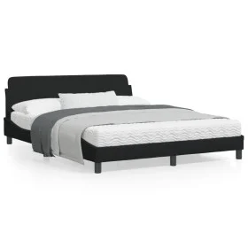 Bed frame with black fabric headboard 160x200 cm by , Beds and slatted bases - Ref: Foro24-373207, Price: 187,34 €, Discount: %
