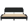 Bed frame with black fabric headboard 160x200 cm by , Beds and slatted bases - Ref: Foro24-373207, Price: 190,14 €, Discount: %