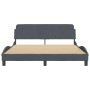 Dark gray velvet bed frame with headboard 160x200 cm by , Beds and slatted bases - Ref: Foro24-373213, Price: 181,72 €, Disco...