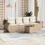 Gartensofa-Set mit Kissen, 5-teilig, beiges synthetisches Rattan von , Gartensets - Ref: Foro24-3257213, Preis: 381,96 €, Rab...
