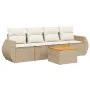 Garden sofa set with cushions 5 pieces beige synthetic rattan by , Garden sets - Ref: Foro24-3257213, Price: 387,15 €, Discou...