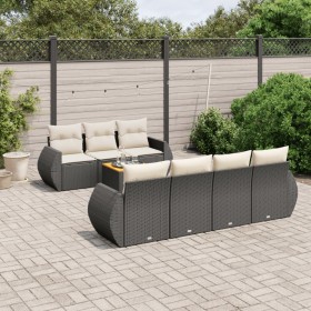 8-teiliges Gartensofa-Set und schwarze synthetische Rattankissen von , Gartensets - Ref: Foro24-3257239, Preis: 515,30 €, Rab...