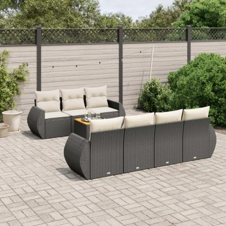 8-piece garden sofa set and black synthetic rattan cushions by , Garden sets - Ref: Foro24-3257239, Price: 526,31 €, Discount: %