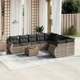 9-teiliges Gartenmöbel-Set und graue synthetische Rattankissen von , Gartensets - Ref: Foro24-3257264, Preis: 565,66 €, Rabat...
