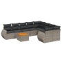 9-teiliges Gartenmöbel-Set und graue synthetische Rattankissen von , Gartensets - Ref: Foro24-3257264, Preis: 565,99 €, Rabat...