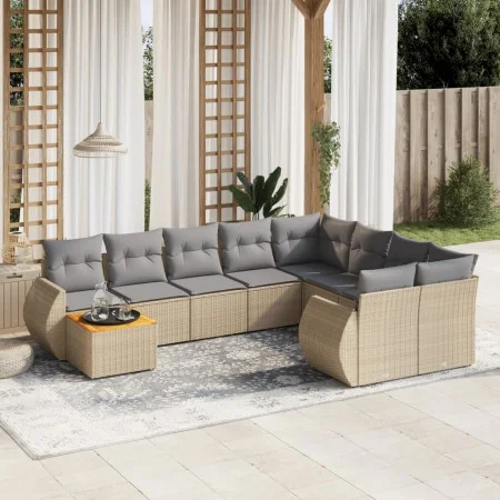 Garden sofa set with beige cushions 10 pieces synthetic rattan by , Garden sets - Ref: Foro24-3257501, Price: 651,77 €, Disco...