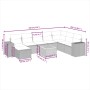 9-teiliges Gartenmöbel-Set und graue synthetische Rattankissen von , Gartensets - Ref: Foro24-3257915, Preis: 556,10 €, Rabat...