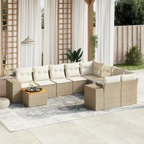 Gartensofa-Set mit beigen Kissen, 10-teilig, synthetisches Rattan von , Gartensets - Ref: Foro24-3257941, Preis: 729,40 €, Ra...