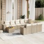Set de sofás de jardín 11pzas con cojines ratán sintético beige de , Conjuntos de jardín - Ref: Foro24-3257962, Precio: 759,89 €