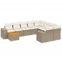 11-piece garden sofa set with beige synthetic rattan cushions by , Garden sets - Ref: Foro24-3257962, Price: 721,68 €, Discou...