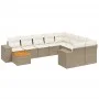 Set de sofás de jardín 11pzas con cojines ratán sintético beige de , Conjuntos de jardín - Ref: Foro24-3257962, Precio: 747,3...