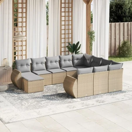 11-piece garden sofa set with beige synthetic rattan cushions by , Garden sets - Ref: Foro24-3257522, Price: 735,38 €, Discou...
