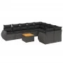 Garden sofa set 10 pieces with black synthetic rattan cushions by , Garden sets - Ref: Foro24-3257490, Price: 633,87 €, Disco...