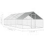 Jaula gallinero de exterior de acero galvanizado 2,75x8x1,92 m