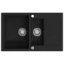Kitchen sink with 2 black granite bowls by , Sinks - Ref: Foro24-142950, Price: 203,41 €, Discount: %