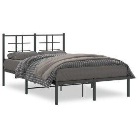 Bettgestell mit schwarzem Metallkopfteil 120x190 cm von , Betten und Lattenroste - Ref: Foro24-355558, Preis: 94,17 €, Rabatt: %