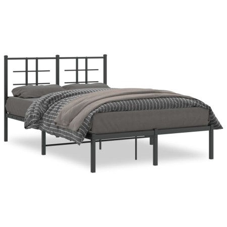 Estructura de cama con cabecero metal negro 120x190 cm de , Camas y somieres - Ref: Foro24-355558, Precio: 94,10 €, Descuento: %