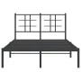 Bed frame with black metal headboard 120x190 cm by , Beds and slatted bases - Ref: Foro24-355558, Price: 92,65 €, Discount: %