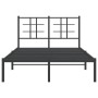 Estructura de cama con cabecero metal negro 120x190 cm de , Camas y somieres - Ref: Foro24-355558, Precio: 94,10 €, Descuento: %