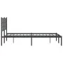 Estructura de cama con cabecero metal negro 120x190 cm de , Camas y somieres - Ref: Foro24-355558, Precio: 92,65 €, Descuento: %