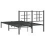 Estructura de cama con cabecero metal negro 120x190 cm de , Camas y somieres - Ref: Foro24-355558, Precio: 94,10 €, Descuento: %