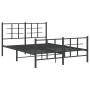 Estructura de cama cabecero y estribo metal negro 140x190 cm de , Camas y somieres - Ref: Foro24-355579, Precio: 114,20 €, De...
