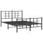 Estructura de cama cabecero y estribo metal negro 140x190 cm de , Camas y somieres - Ref: Foro24-355579, Precio: 112,43 €, De...