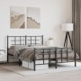 Estructura de cama cabecero y estribo metal negro 140x190 cm de , Camas y somieres - Ref: Foro24-355579, Precio: 114,20 €, De...