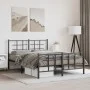 Estructura de cama cabecero y estribo metal negro 140x190 cm de , Camas y somieres - Ref: Foro24-355579, Precio: 112,43 €, De...