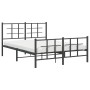 Estructura de cama cabecero y estribo metal negro 140x190 cm de , Camas y somieres - Ref: Foro24-355579, Precio: 114,20 €, De...