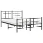 Estructura de cama cabecero y estribo metal negro 140x190 cm de , Camas y somieres - Ref: Foro24-355579, Precio: 112,43 €, De...