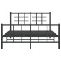Estructura de cama cabecero y estribo metal negro 140x190 cm de , Camas y somieres - Ref: Foro24-355579, Precio: 114,20 €, De...