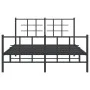 Estructura de cama cabecero y estribo metal negro 140x190 cm de , Camas y somieres - Ref: Foro24-355579, Precio: 112,43 €, De...