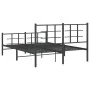 Estructura de cama cabecero y estribo metal negro 140x190 cm de , Camas y somieres - Ref: Foro24-355579, Precio: 112,43 €, De...