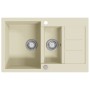 Fregadero de cocina de granito con dos senos beige de , Fregaderos - Ref: Foro24-144858, Precio: 186,84 €, Descuento: %