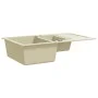Granite kitchen sink with two beige bowls by , Sinks - Ref: Foro24-144858, Price: 196,33 €, Discount: %