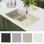 Granite kitchen sink with two beige bowls by , Sinks - Ref: Foro24-144858, Price: 196,33 €, Discount: %