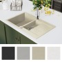 Küchenspüle aus Granit mit zwei beigen Becken von , Sinkt - Ref: Foro24-144858, Preis: 192,46 €, Rabatt: %