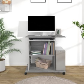 Sonoma grauer Sperrholzschreibtisch 80x50x75 cm von , Schreibtische - Ref: Foro24-815544, Preis: 71,49 €, Rabatt: %
