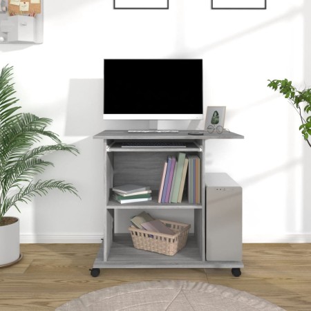 Sonoma grauer Sperrholzschreibtisch 80x50x75 cm von , Schreibtische - Ref: Foro24-815544, Preis: 71,49 €, Rabatt: %