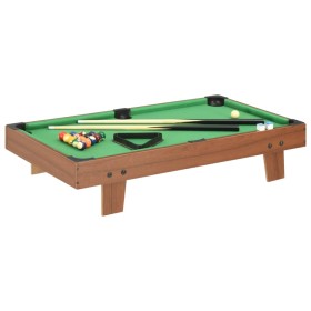 Mini mesa de billar marrón y verde 92x52x19 cm