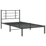 Estructura de cama con cabecero metal negro 107x203 cm