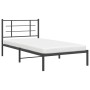 Estructura de cama con cabecero metal negro 107x203 cm