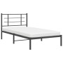 Estructura de cama con cabecero metal negro 107x203 cm de , Camas y somieres - Ref: Foro24-355557, Precio: 72,66 €, Descuento: %