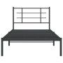 Estructura de cama con cabecero metal negro 107x203 cm de , Camas y somieres - Ref: Foro24-355557, Precio: 72,66 €, Descuento: %