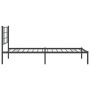 Estructura de cama con cabecero metal negro 107x203 cm