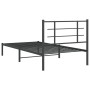 Estructura de cama con cabecero metal negro 107x203 cm